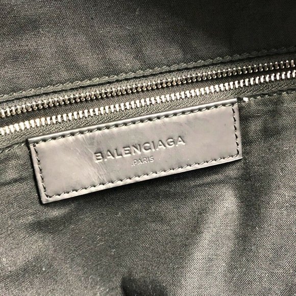 AUTH BALENCIAGA 392007 Backpack-Bag Canvas x Leather Navy/Black - Picture 8 of 8